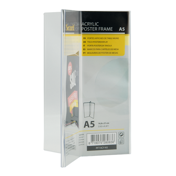 Y-shaped A5 display frame in acrylic