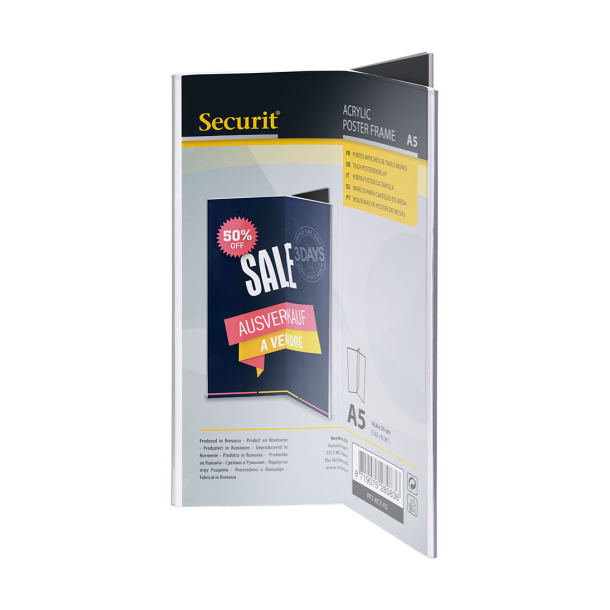 Y-shaped A5 display frame in acrylic