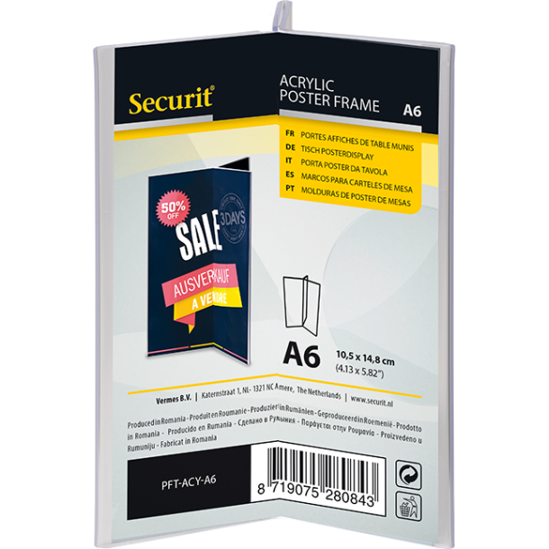 Y-formet A6 acrylic display frame