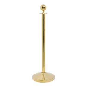 Classic Gold barrier post on foot stainless steel