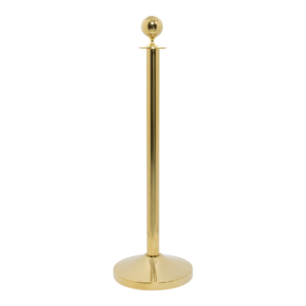 Classic Gold barrier post on foot stainless steel