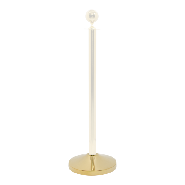 Classic Gold barrier post on foot stainless steel