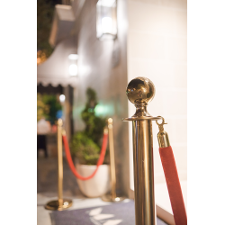 Classic Gold barrier post on foot stainless steel