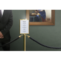 Classic Gold barrier post on foot stainless steel