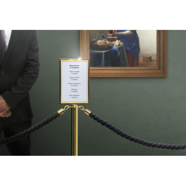 Classic Gold barrier post on foot stainless steel