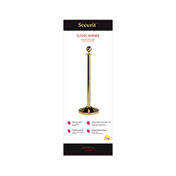 Classic Gold barrier post on foot stainless steel