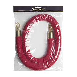 Classic Gold velvet rope red with steel click lock