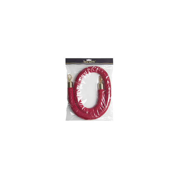 Classic Gold velvet rope red with steel click lock