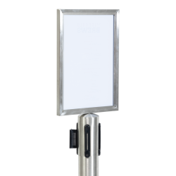 Top sign A4 in steel for barrier post