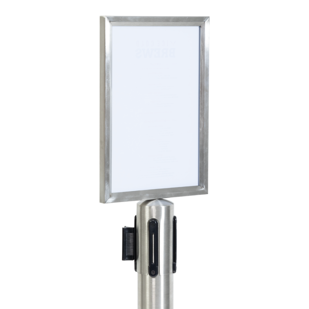 Top sign A4 in steel for barrier post