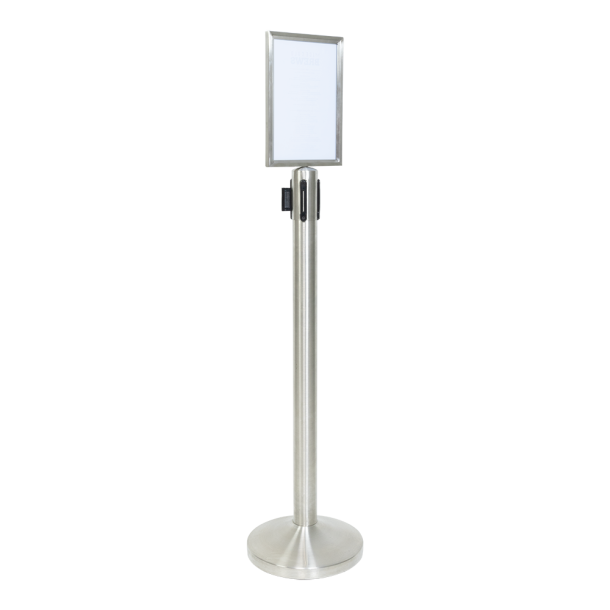 Top sign A4 in steel for barrier post