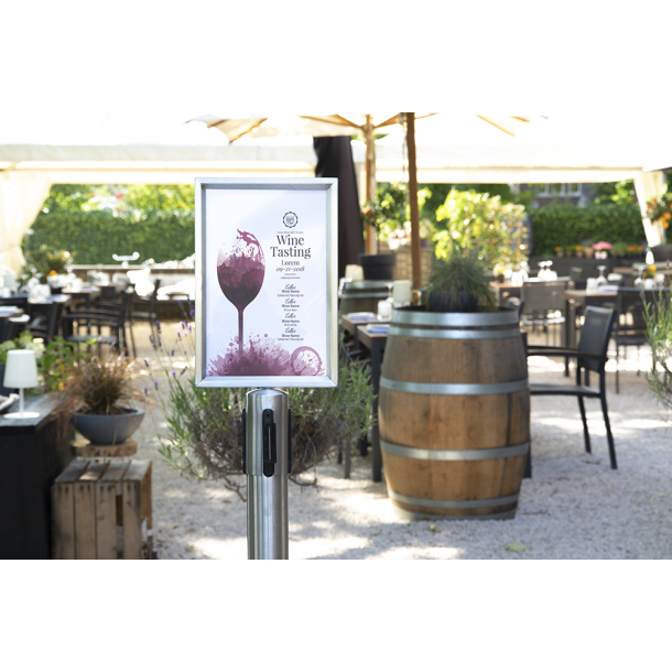 Top sign A4 in steel for barrier post