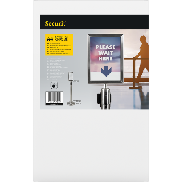 Top sign A4 in steel for barrier post